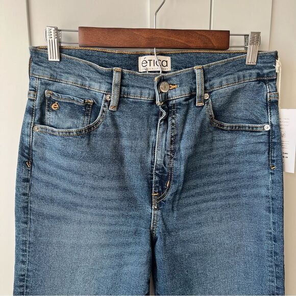 Etica Anthropologie Anya High Rise Modern Flare Jean Raw hem Northport sz 29 NWT - Picture 4 of 15
